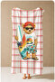 Pop Art Girl Written Pink Bow Teddy Bear Patterned 70X150 Beach Towel - Cotton Bath Towel - 5