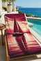 Vintage Burgundy Sailing Sunset Sea Patterned 70X150 Beach Towel - Cotton Bath Towel - 2