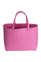 Handmade Knitted Basket Bag - Casual and Beach Bag - Large Size - Pink - 3