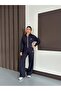 Ol Front Zippered Hooded Waist-Sitting Navy Blue Winter Tracksuit Set - 2