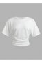 Women's Lycra Bat Sleeve Crop T-Shirt, Fitted at the Waist, Stretchy Fabric - 4