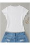 Women's Lycra Bat Sleeve Crop T-Shirt, Fitted at the Waist, Stretchy Fabric - 2