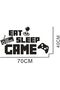آلة لعبة الحروف الإنجليزية DIY، ملصق حائط بتصميم EAT SLEEP GAME، أسود - 5