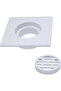 Square Floor Drain Cover, White PVC Plastic, Modern Design Bathroom Shower Grate (8x8 cm) - 5