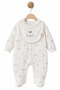 100% Organic Cotton, Unisex Booties, Romper and Scarf Set, Lamb Patterned Newborn Baby Romper