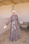 Brown Patterned Ruffle Skirt Set - 2