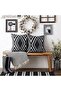 Set of 2 Black Pillow Covers 18 x 18 inches, Boho Polyester Blend Square Decorative Throw Pi