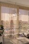 Thin Mesh Loren Beige Color Tulle Curtain 1X3 with Tight Pleats Modern and Elegant Appearance - 3