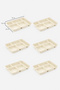 1294-1 6 Pieces 5-Compartment Bpa Free Luxury Plastic Picnic Food Serving Plate-Table D'Hôte Serving Plate Cream -21*31*3.5 cm - 5