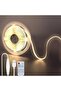 شريط إضاءة LED بتقنية COB يعمل بـ USB 5 فولت مع جهاز تحكم عن بعد قابل للتعتيم، 6.56 قدم/2 متر، أبيض بارد 6500 كلفن، 320 مصباح LED/متر، عرض 8 مم
