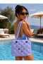 Women's Quilted Pattern Eva Material Water Resistant Large Tote Bag with Decorative Accessories