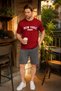 Men's Two-Piece Set 100% Cotton, Summer, Gym, Athlete, Football, Fitness, Jogging, Home Wear Anti-Sweat - 2