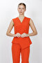 V-Neck Asymmetric Vest-Orange - 1533100 - 6