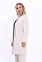 Zero Collar Plain Long Jacket-Beige - 4