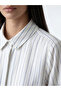 Lcw Everyday Blue Striped Linen Blend Women's Shirt Tunic - 3