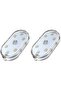 أضواء LED للسيارة، قطعتان من الأضواء الداخلية القابلة لإعادة الشحن عبر USB مع 6 خرزات LED ساطعة، متعددة الألوان A