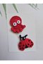 Ladybug Hairless Baby Hairpin 2-Piece Collection Handmade Knitted Hairpin for Babies with Less Hair Newborn Baby Hairpin Baby Gift - 8