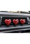 Car Air Conditioner Ornament Red Glittery Epoxy Heart Set of 3 Car Interior Air Conditioner Ornament – Shiny Heart Vent Accessory - 4
