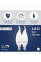 مصباح LED على شكل شمعة C37 E14 - عبوة من 6 قطع، 3000 كلفن أبيض دافئ - طرف بتأثير اللهب، مسامير إديسون صغيرة، يعادل 35 واط - 3