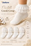 Girl's soft lace trimmed ankle socks 4-pair pack – comfortable seamless toe socks