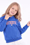Girl's Printed Kangaroo Pocket Long Sleeve Hooded Sweatshirt - 4