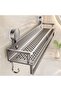 Durable stainless steel shower rack - a space-saving bathroom shelf with towel hooks, no drilling required, suitable for bathrooms, shower rooms, or - 5