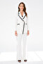 Women's Jacket Blazer Double Breasted Piping Stripe Detailed Long Sleeve Classic Collar Office Stylish Elegant Cut Ilg231Ckt07016 - 4