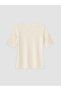 Original Oval Collar Lace Detailed Women's T-Shirt - 6