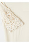 Original Oval Collar Lace Detailed Women's T-Shirt - 8