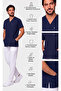 Men's Envelope Collar Green, Navy Blue, Black Lycra Belinda Fabric Scrubs Single Top - 6