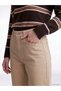 Özmarka New Season Beige Mom Fit Women's Jean Trousers - 3