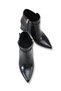 Nashira Mina Women's Pointed Toe Heeled Boots 0012610 Black Crocodile - 6