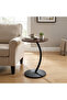 Modern Round Side Accent Table with Curved Stem | Versatile End & Coffee Table - 2