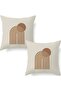 Home Ultra-Soft Pillow Cover, Modern Geometric Pattern Styles Pillow Case -Linen-Blend Breathable &