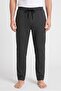 Men's Black and White Striped Printed Combed Cotton Modal Pajama Bottoms - 2