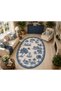 Eta Traditional Patterned Modern Woven Base Decorative Carpet Eta4073Blue - 2