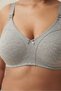 Women's Gray Cotton Wire-Free Sponge-Free Gathering Seamless Non-Marking Bra + Sleep Band Gift - 3