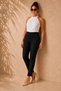 Women's Plus Size Inside Waist Elastic Leg Slit Pearl Detail Ankle Length Lightly Stretchy Regular Waist Woven Fabric Pants