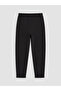 Özmarka New Season Black Women's Thick Sweatpants with Elastic Waist - 7