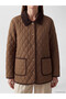 Lcw Grace Brown Velvet Shirt Collar Quilted Women's Coat - 8