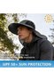 Sun hat with neck protection - UPF 50+ UV Wide brim, suitable for walking and fishing Unisex 1 piece Navy blue - 5