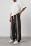 Men's Ethnic Stripe Detailed Doubleface Baggy Sweatpants Brown - 2