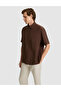 Dark Brown Oversize Short Sleeve Shirt 50325329-Vr084 - 3