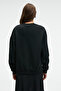 Vistara women's embroidered round neck regular fit black sweatshirt - 5