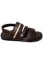 Genuine Leather Handmade Brown Men's Slippers Sandals - 2