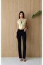 Women's Black High Waist Half Spanish Flare Stretch Denim Jean Pants - 3