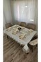 Luxury Gardenia Linen 12 Seater 26 Piece Heavy Lace Tablecloths -160X220...160X500