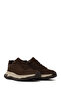 Men's Brown Lace-Up Thick Soled Nubuck Leather Casual Sneaker Wm790004Dn - 2