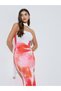 Multi-Color Graphic Print Bodycon Maxi Dress with Scarf - 2