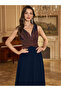 Navy Blue Sequin A-Line Maxi Evening Dress - 5